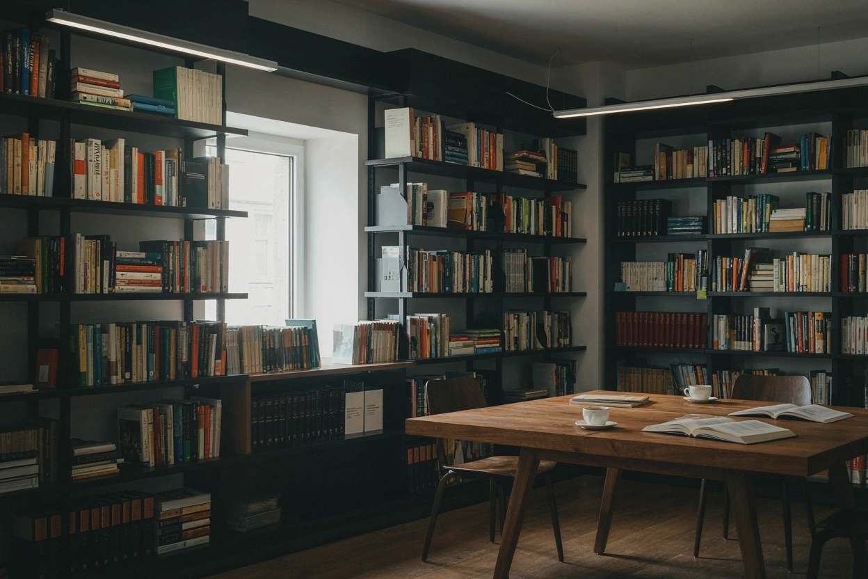 Bureau et bibliothèque de la maison d'édition GEP Éditions à Paris